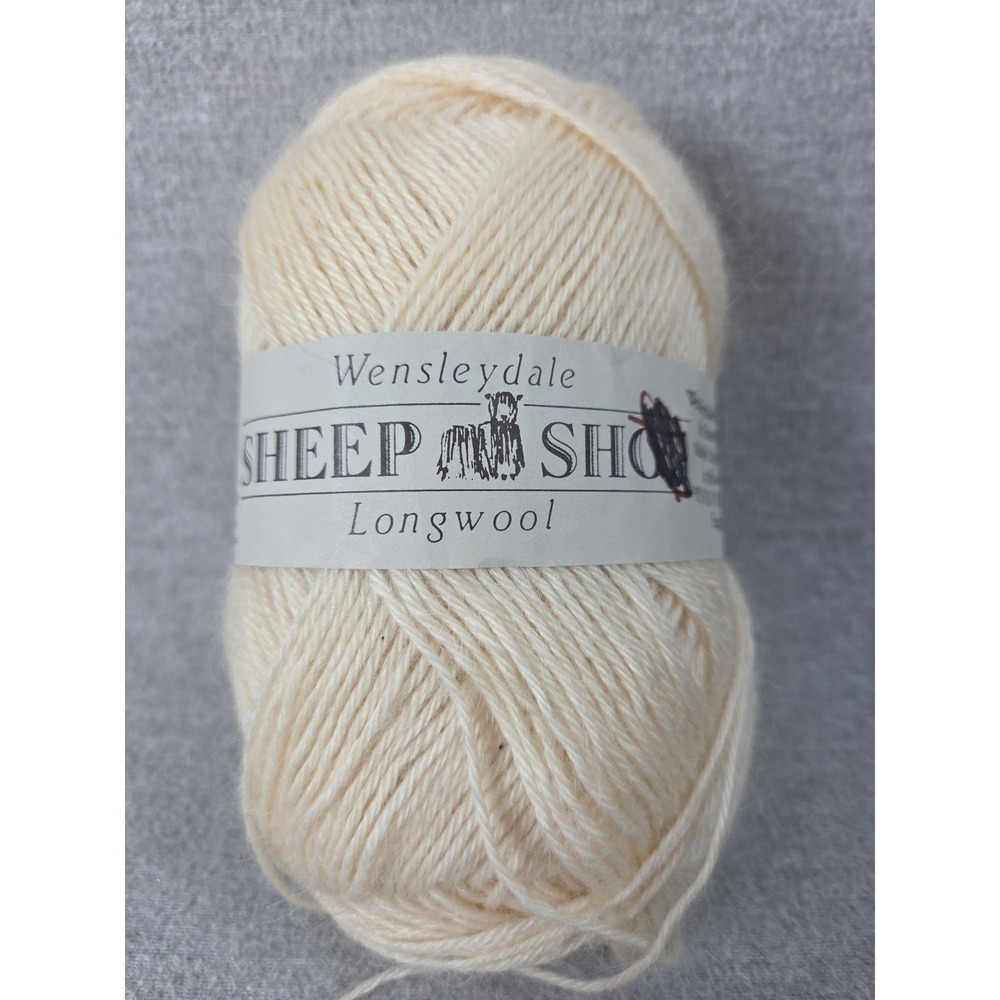 Wensleydale Longwool Sheep Shop British Wool Aran Yarn 1 Skein Ivory New